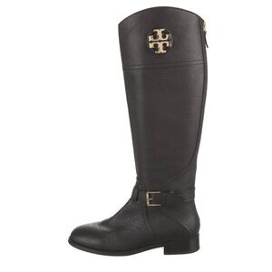 Tory Burch Black Leather Riding Boot